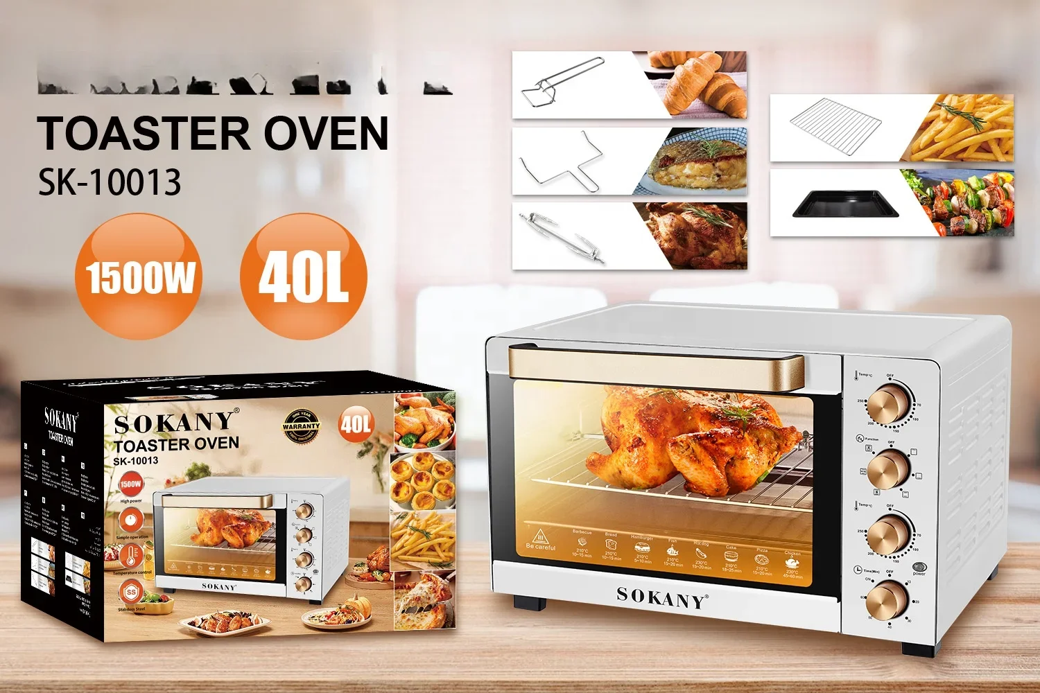 

-for Sokany New Oven 40L Capacity Intelligent Oven Household Electric Small Household Appliance Oven