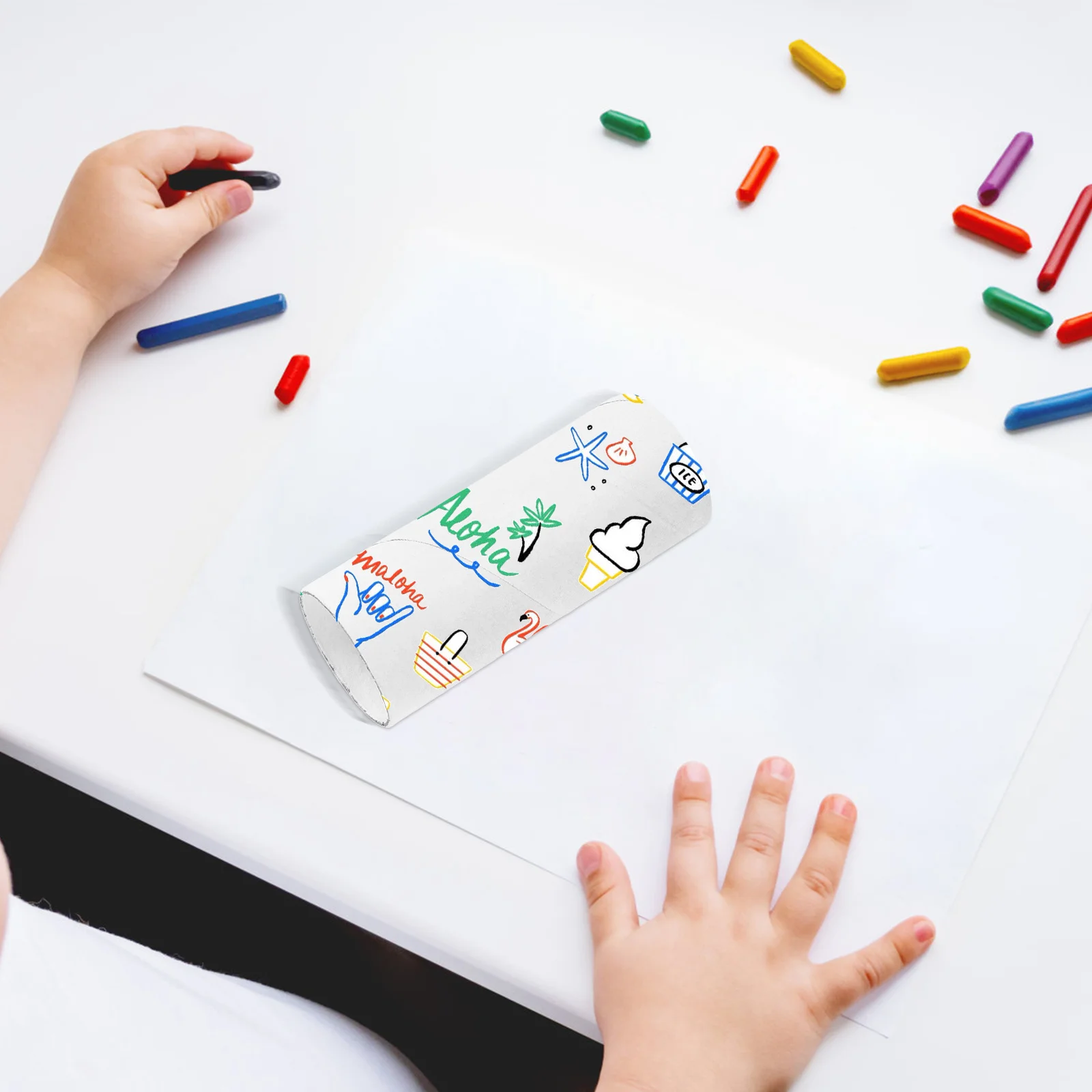 

30pcs Doodle Paper Tubes For Kids Paperboard Lotion Tube Art Class Diy Drawing Projects School Craft Supplies Cardboard Tube