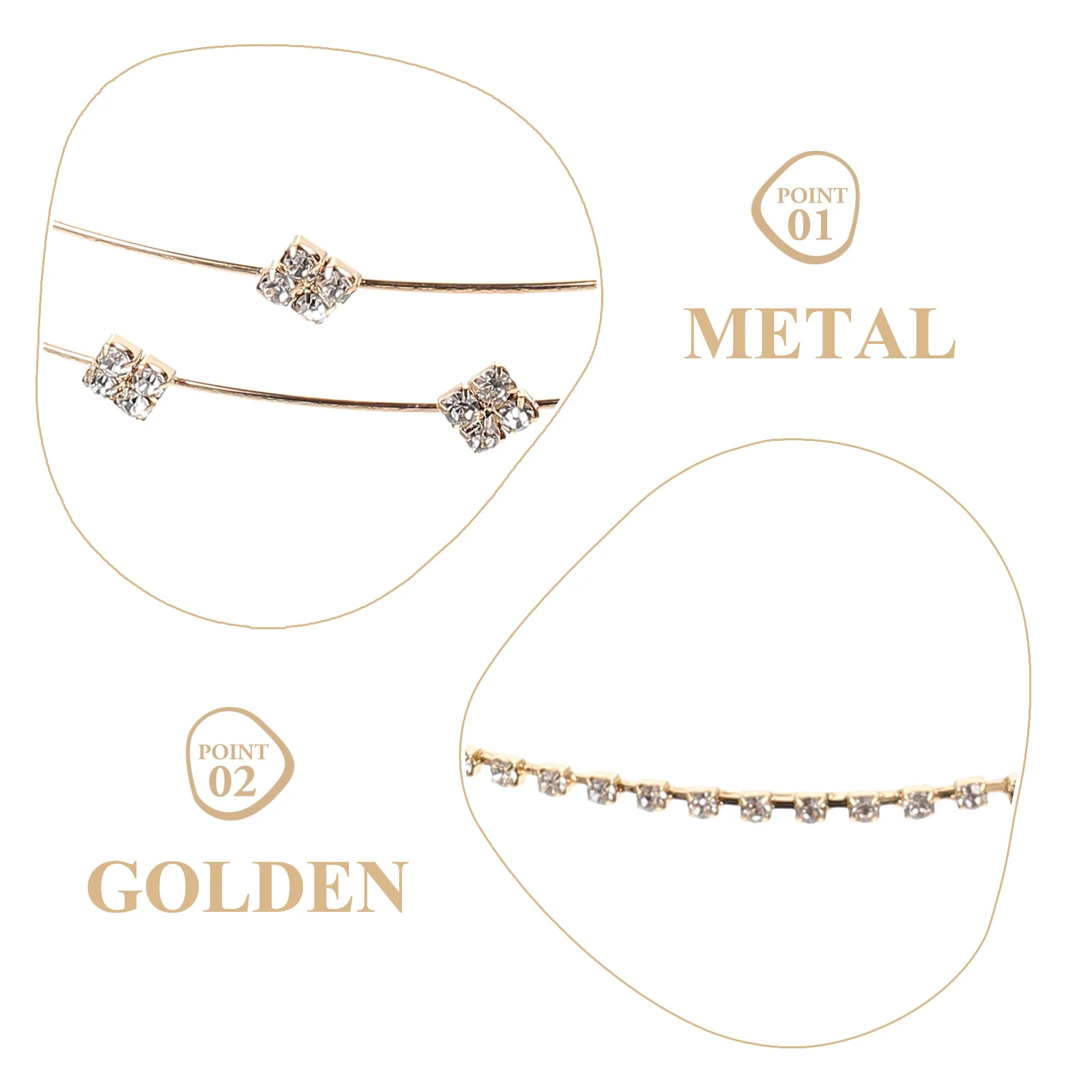

4pcs Rhinestone Bands Headband for Women Girls Bridal Headdress Costume Party Decorative Accessories Hair Hoops