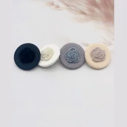 Fashion Rose Flower Flocking Wrap Fabric Buttons For Women's Coat Knitted Sweater Beautifully 6PCS/Lot Decorated Buttons
