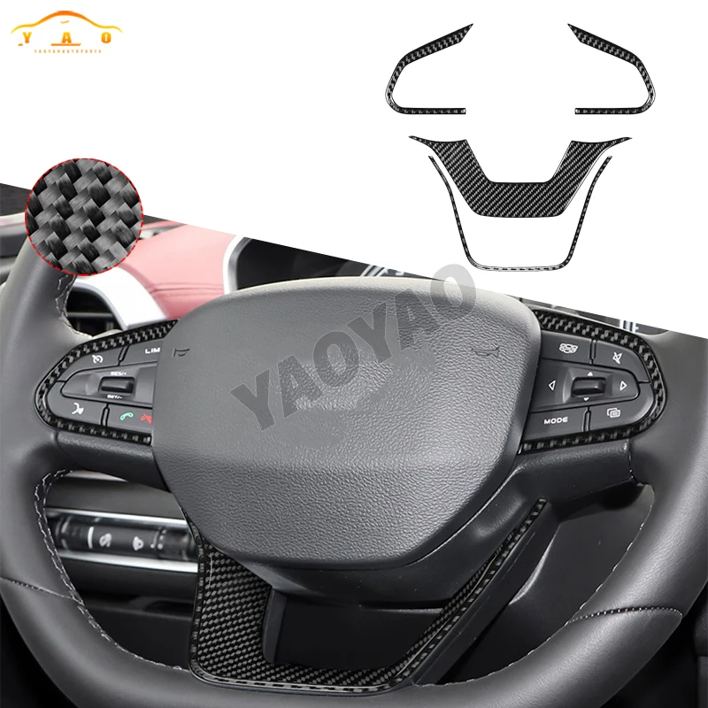 

Real Carbon Fiber Steering Wheel Panel Trim Sticker Cover Car Accessories Sticker For Proton X50 Geely Coolray 2019-2025