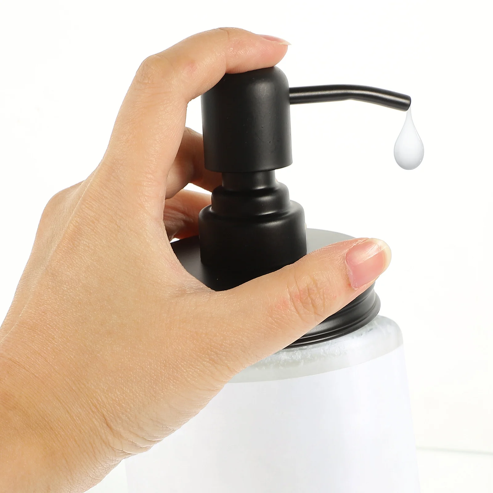 

2Pcs Strong Metal Pump Lid for Canning Jars Lotion Bottles Corrosion-Resistant Easy-Press Design Portable Shower Bath Organizer