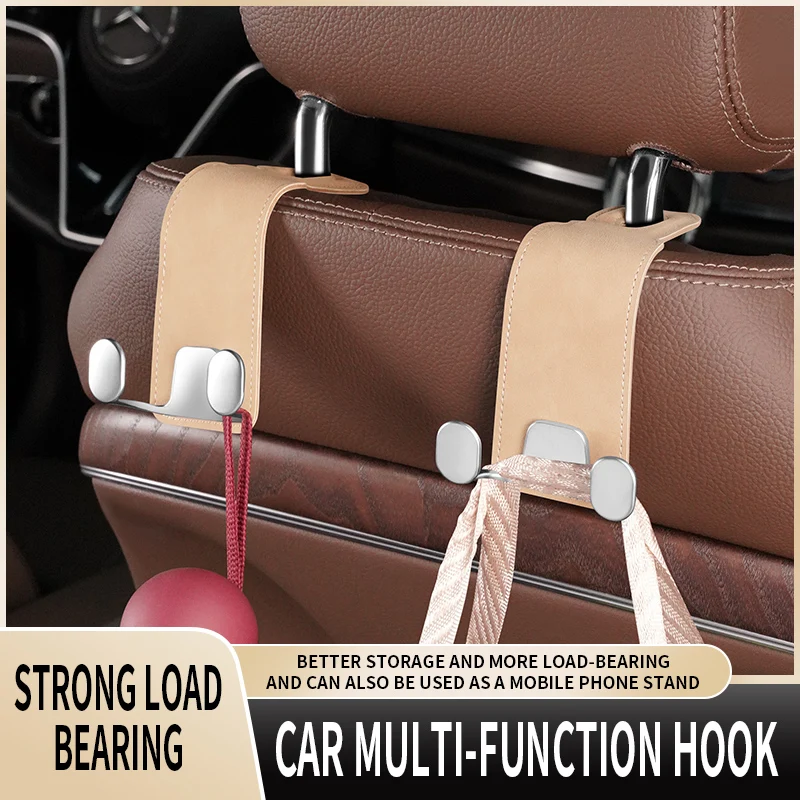 Car suede metal double hooks, car seat backrest hooks, multi-functional car rear storage hooks, auto parts
