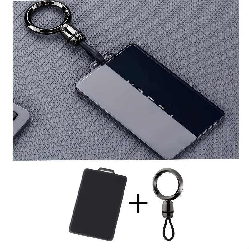 Transparent Key Cover for Tesla Model 3/Y/X/S Ultra-thin TPU Soft Case Tesla Car Key Card Protector with Keychain Card Holder
