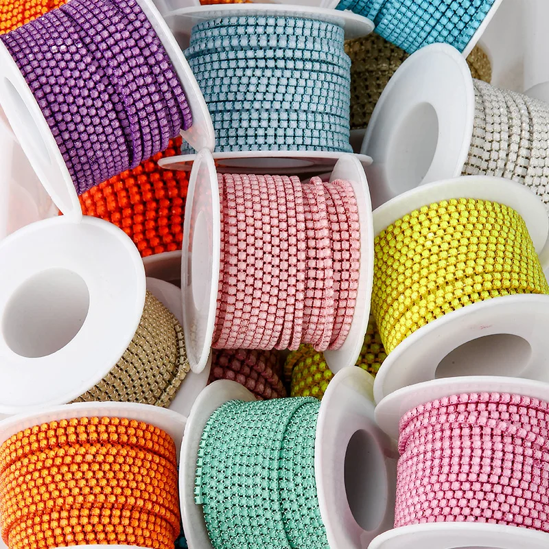 

DUCRYSTAL 10yard/Roll Mocha Jelly Crystal Claw rhinestone Chain Sew-on/Glue on Crafts/Clothing Party Dresses Decoration