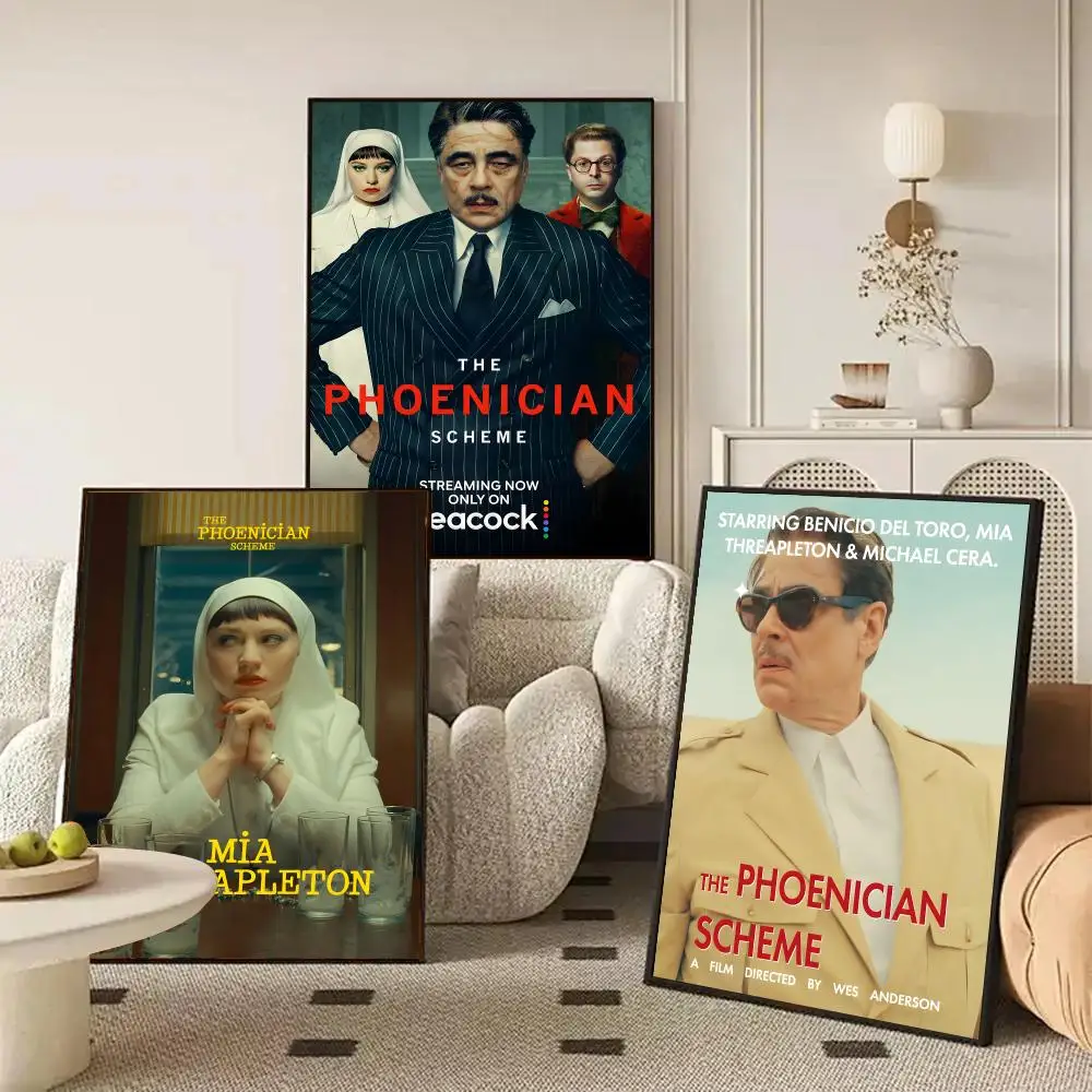 T-The P-Phoenician Scheme Poster HD Wall Art Decal Self-Adhesive Aesthetic Decor For Home Living Bedroom Bar Aesthetic