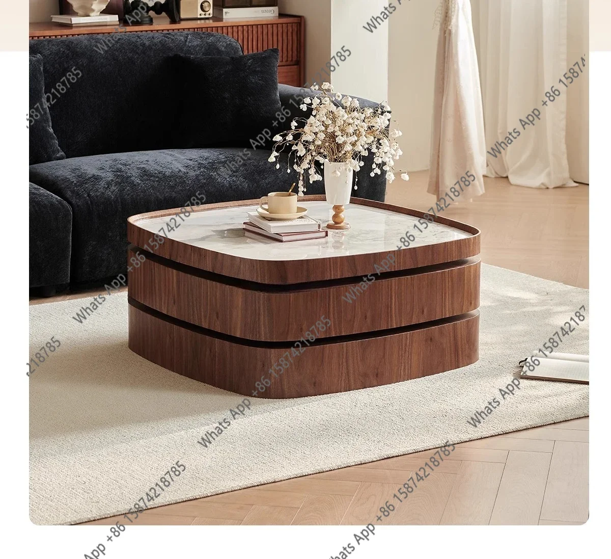 

Новый дизайнерский кофейный столик X Medieval Rock Slab для гостиной, для небольших квартир, с хранением, высококачественный