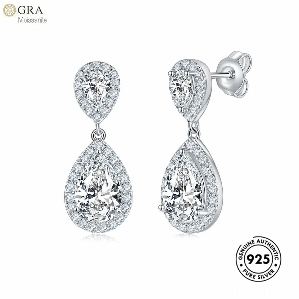 

Роскошные серьги-гвоздики с муассанитом D-цвета, серьги-гвоздики из стерлингового серебра S925, позолоченные