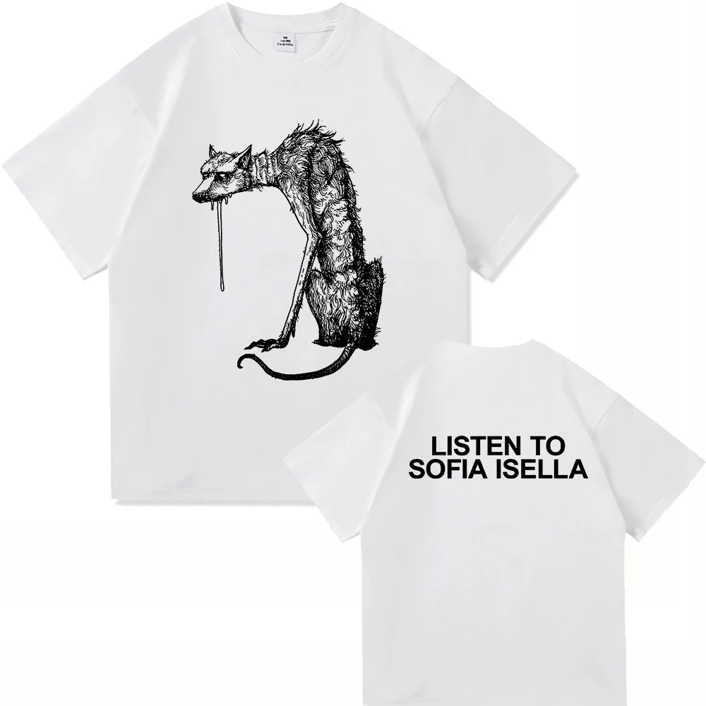 صوفيا إيسيلا عشاء الكلب التي شيرت موضة 2025 ألبوم الأرنب الرجال/النساء الملابس Harajuku بلايز عالية الجودة القطن بلايز