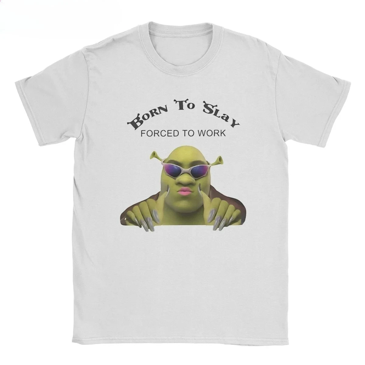 

Забавная футболка Shrek, модная мужская одежда с коротким рукавом и круглым вырезом с принтом, эстетичный топ в стиле Харадзюку Y2k, винтажная уютная одежда