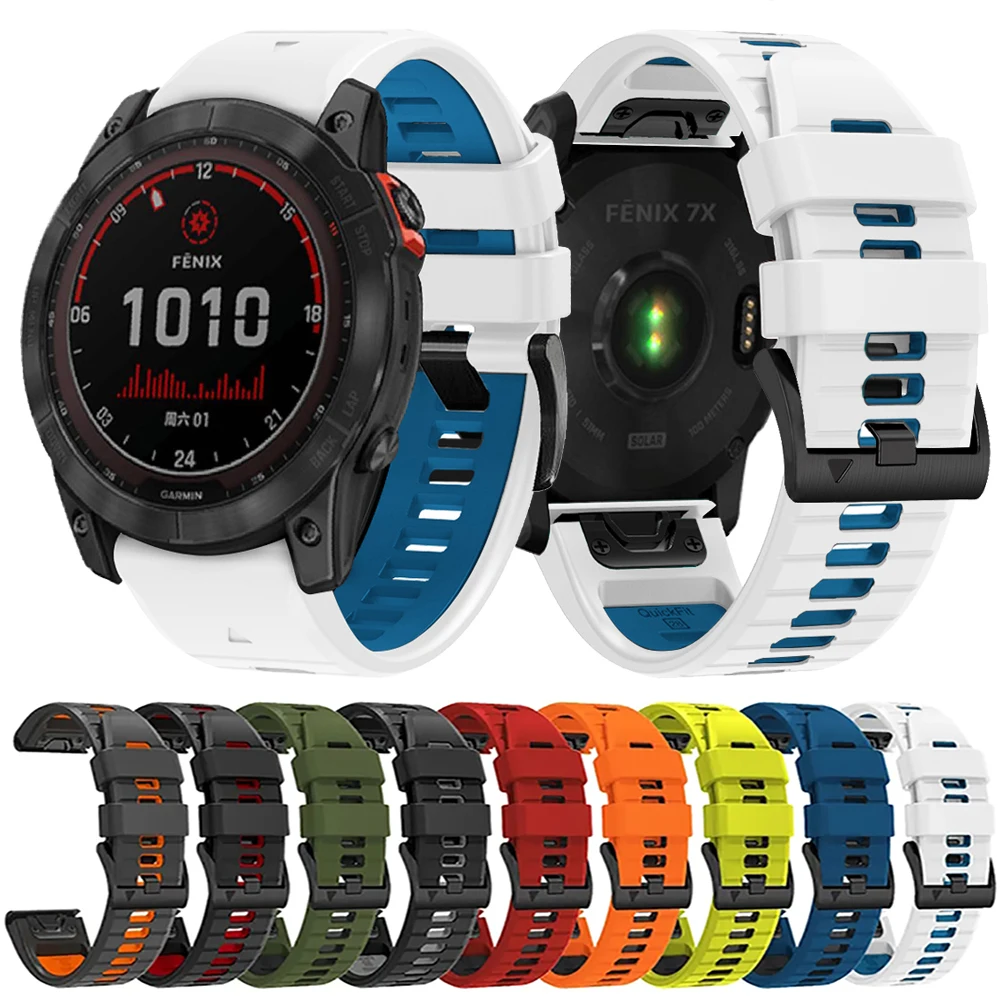 22 26 MM Silikon Armband Armband Für Garmin Fenix 7 7X 6X 6 Pro 5 5X Plus Epix Gen2 Enduro 2 Armband QuickFit Release Bracele – Detail 4