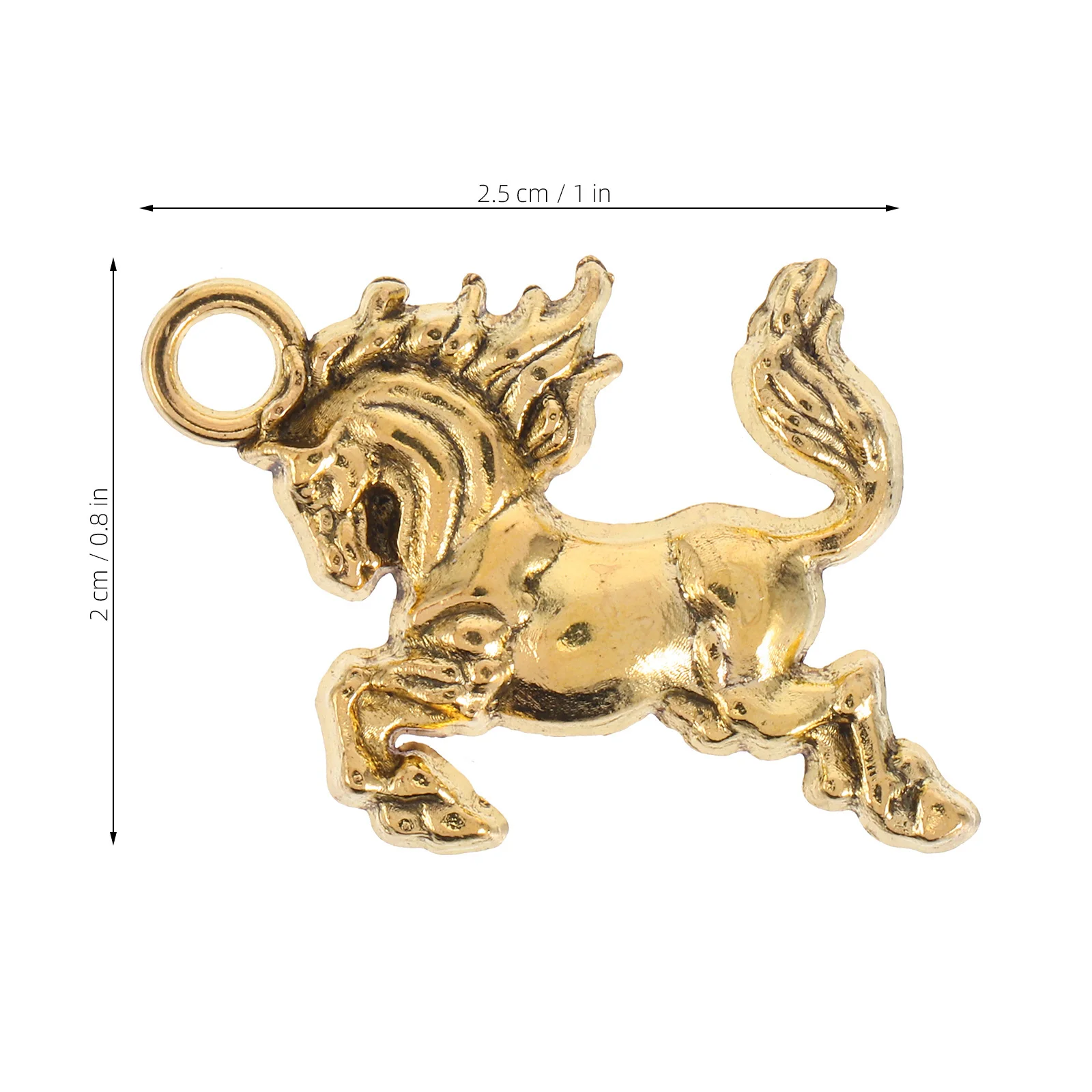 60Pcs Zodiac Horse Pendant Charms Energetic Golden Animal Charms for Jewelry Making 2026 Year of Horse Good Luck Accessories