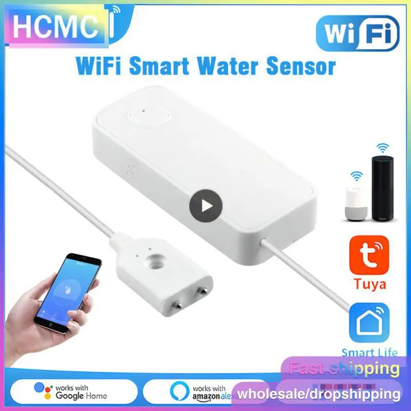 Real-Time Overstroming Alarm Tuya Smart Home Waterlekkage Alarm Batterijen Wifi Water Immersie Detector Lekkage Alarm Plakken En Gebruik