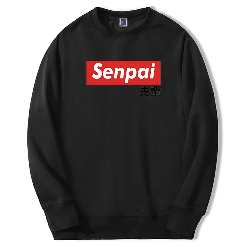 

Japan letter senpai anime printed crewneck sweatshirt hoodies Autumn Spring crewneck long sleeve round neck tracksuit clothes