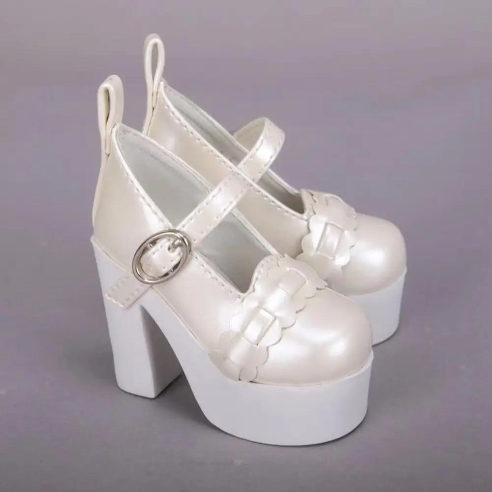 Promotion Doll Shoes 1/3 Pretty BJD High Heels Shoes PU Leather For SD Doll Inser Length 7.5cm White/Black/Pink Doll Accessories