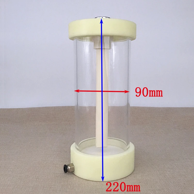 

Experimental small powder cup plexiglass with fluidized plate for powder supply bucket and powder pump, free powder pipe trachea