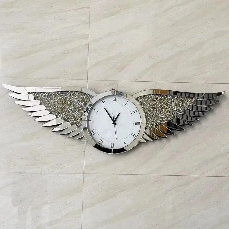 42*140CM Light luxury diamond-encrusted fashion wall clock art modeling silent scanning clock imported movement clock