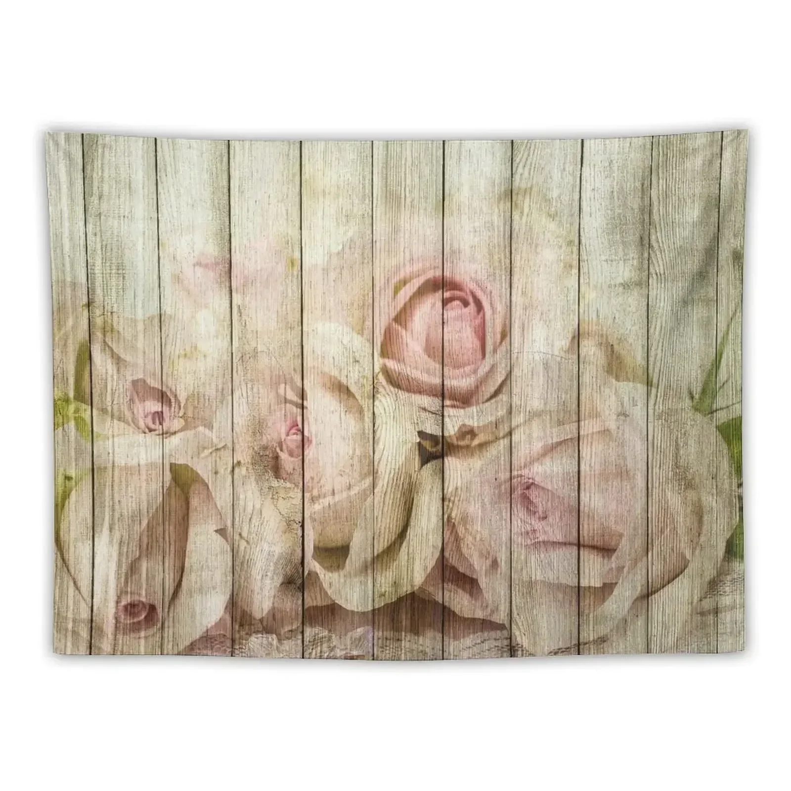 

Shabby Chic Country Floral Rose Wood Tapestry Mushroom Luxury Living Room Decoration Tapestry