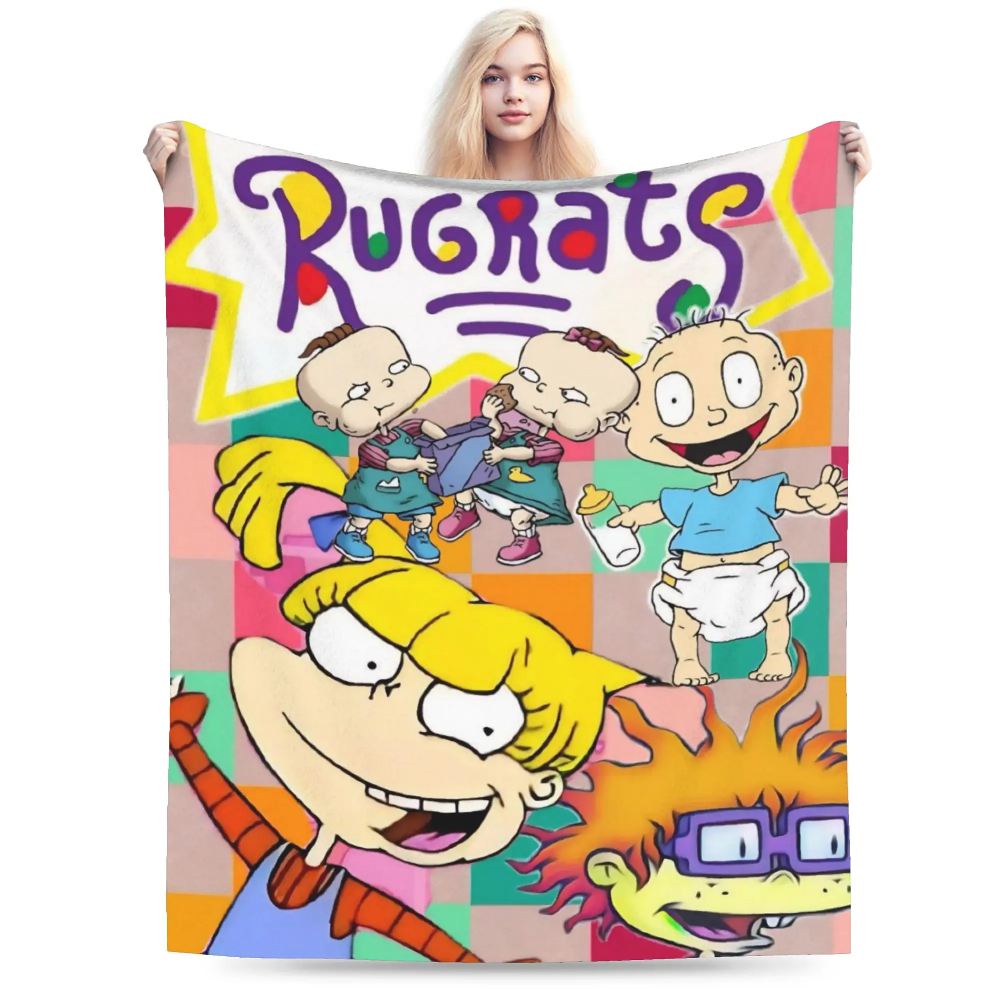 Super Soft Cartoon R-Rugrats Throw Blanket Premium Flannel Fleece Lightweight  Bed Blanket Warm Plush Blankets All Season Use