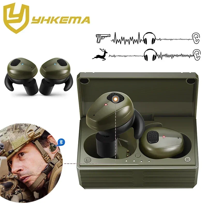 YHKEMA EB10 anti-noise earplugs rechargeable,noise reduction rating 27 NRR,for hunting shooting noise-canceling headset