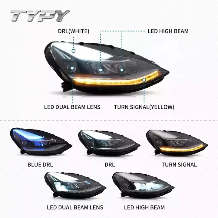 

Auto Headlight LED Lens Headlight Assembly Blue Color Integrated For Tesla Model 3 2017 2018 2019 2020 2022