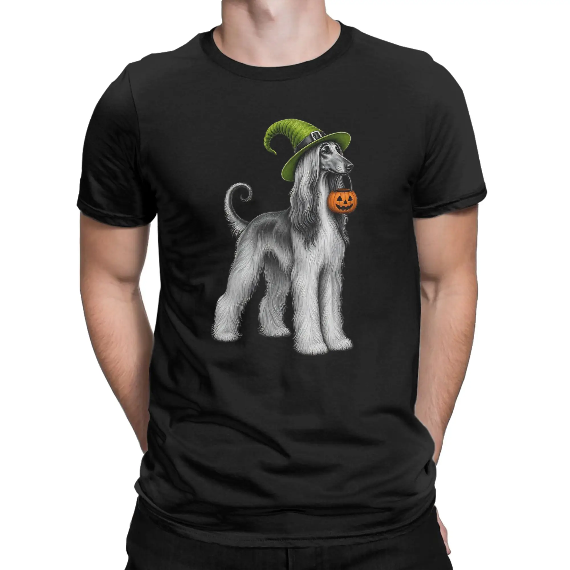 Afghan Hound classicGraphic 100% Cotton T-Shirt Halloween Tees Tops For Men