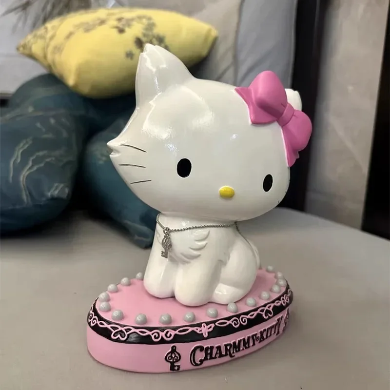 New Sanrio Charmmy Kitty Kawaii Pink Resin Savings Coin Piggy Bank Toy Home Decoration Children's Birthday Christmas Gift