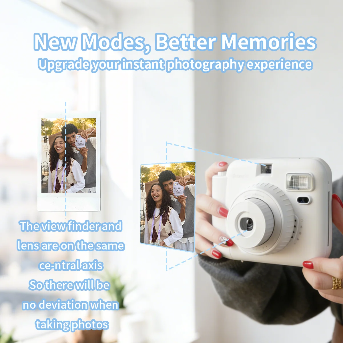 Popoto Instant Camera With 10 Instant  Films Mini Portable Instant Print Built in Flash Auto(Not include Battery)Exposure
