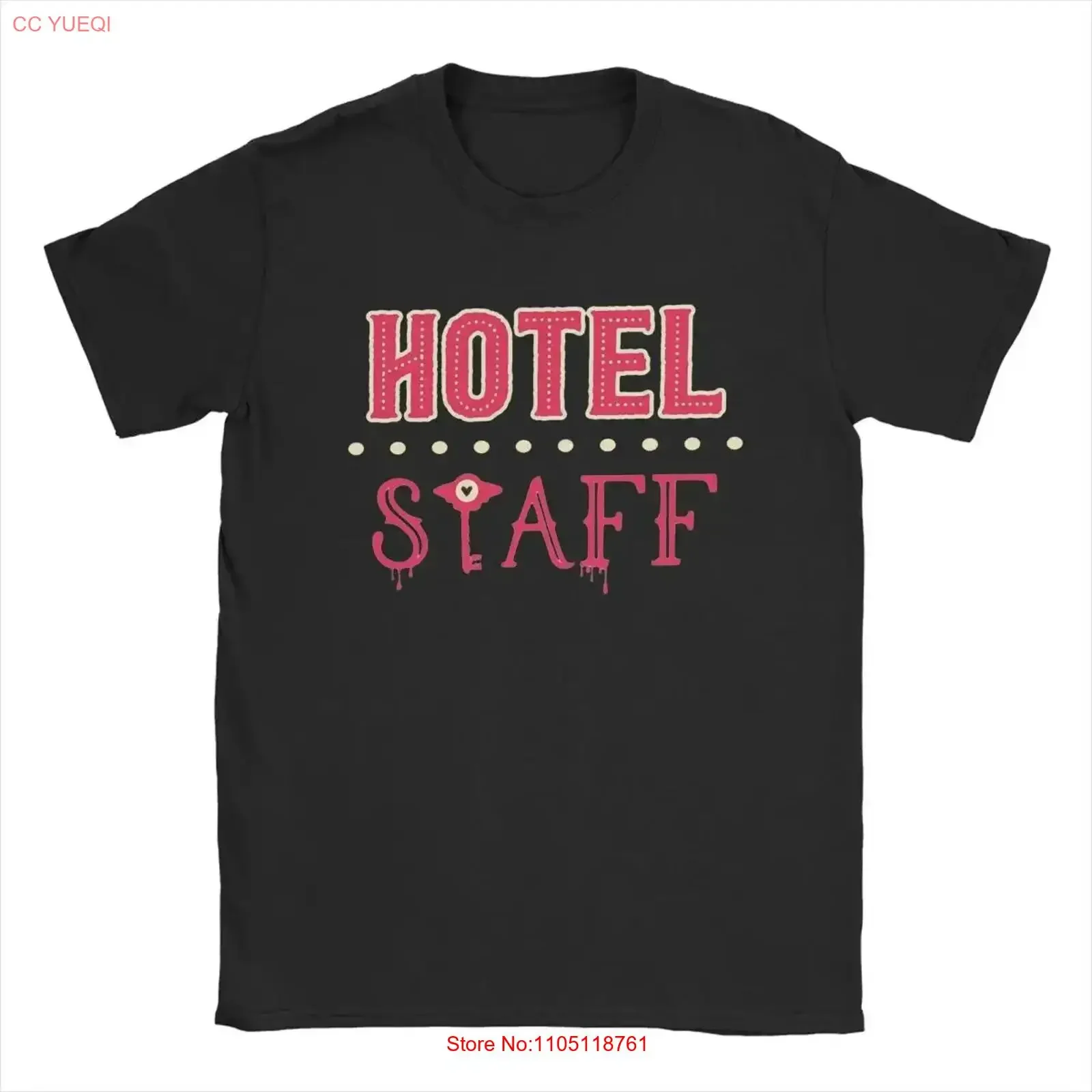 Hazbins Hotels Staff Men T Shirt Novelty  O Neck vintage Washed streetwear fashion Unisex Casual designer clothes Breathable