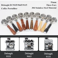 51mm Bottomless Portafilter For Delonghi Coffee Machine EC9335/EC9665/EC9155  Coffee Filter Holder  Coffee Barista Accessories