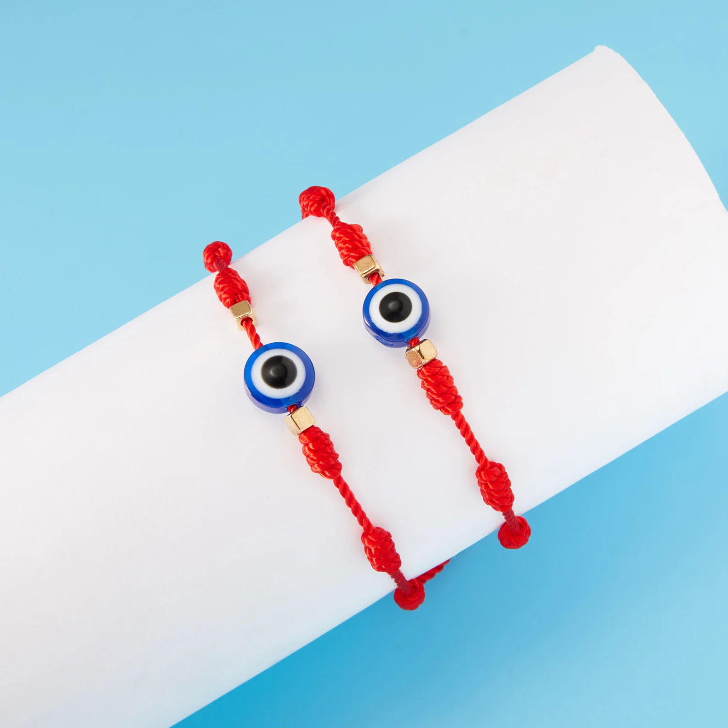 Handmade Braided Lucky 7 Knots Red String Bracelets For Women Men Turkish Blue Evil Eye Bracelet Friendship Couple Jewelry Gifts image 5