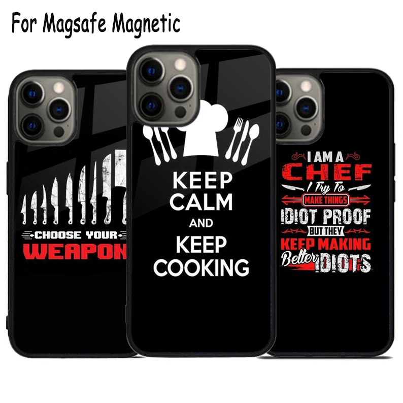 Knife kit kitchen gadget Wireless Charge Magsafe Phone Case For iPhone 15 16 14 13 11 12 Pro Max Plus Magnetic Bumper Cover