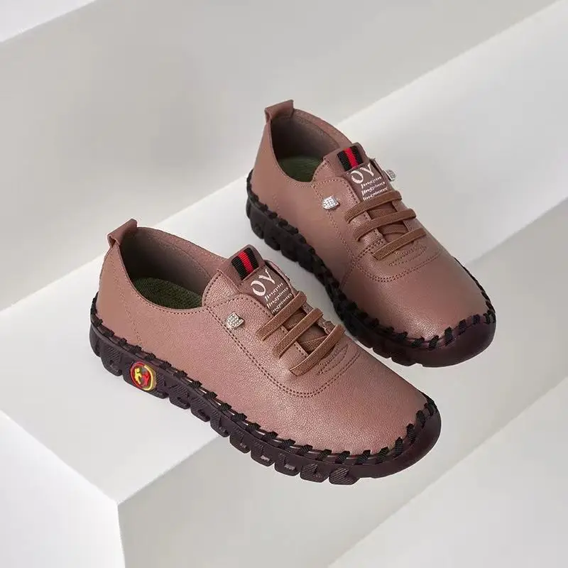 Mocassins plats en cuir pour femmes - OS - décontractés et confortables - Noir Noir Mocassins plats en cuir pour femmes - OS - décontractés et confortables - Noir Noir