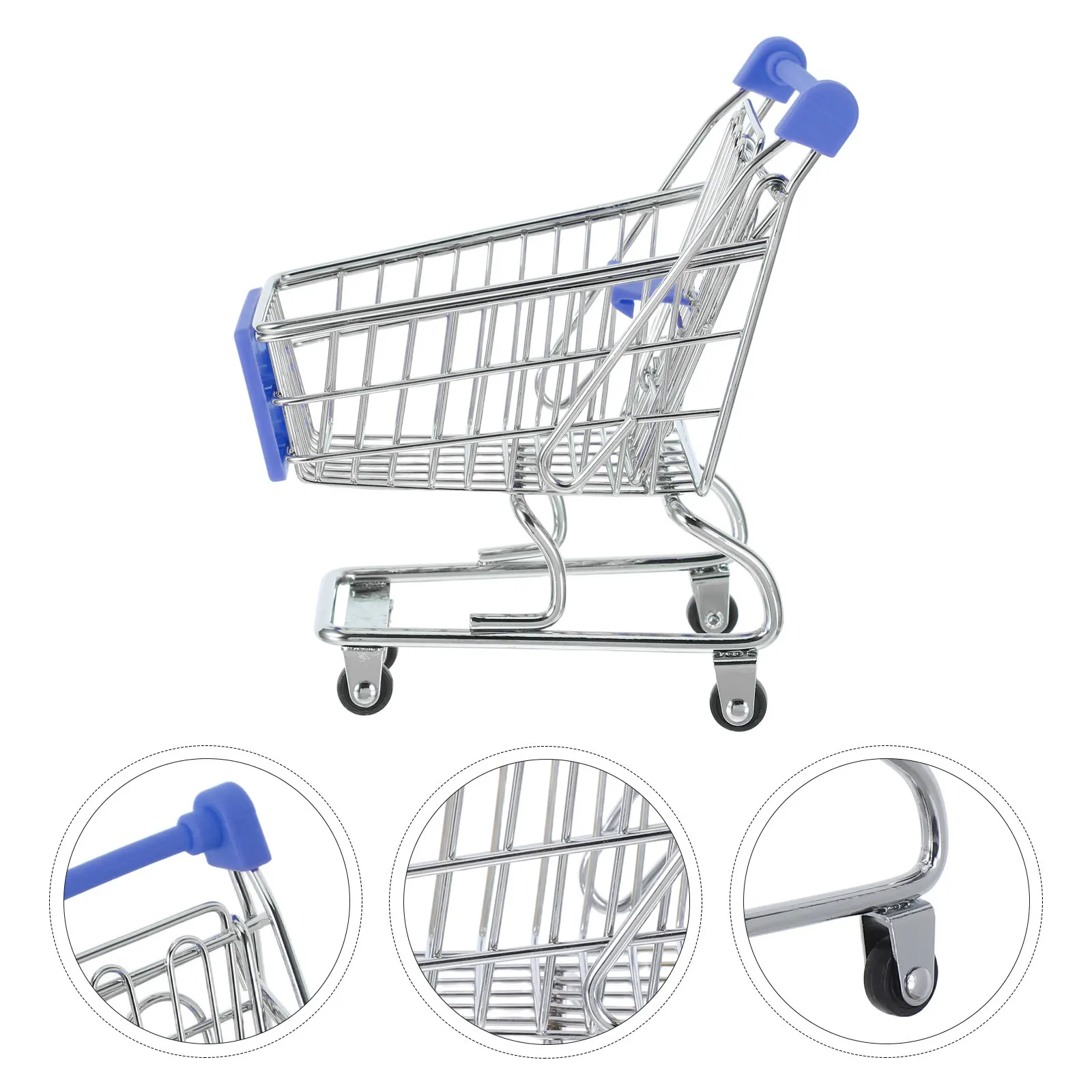

Мини-тележка для покупок, металлическая тележка для продуктов, игрушечная тележка с гладкими колесами, маленькая ручная тележка-корзина для ролевых игр в супермаркете для малышей