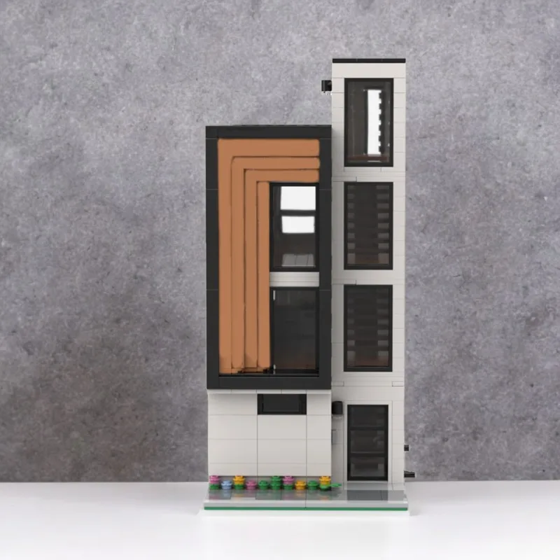 1493PCS MOC Moderne Stadthaus Modulare Gebäude DIY Architektur Modell Bausteine Geburtstag Spielzeug Geschenk