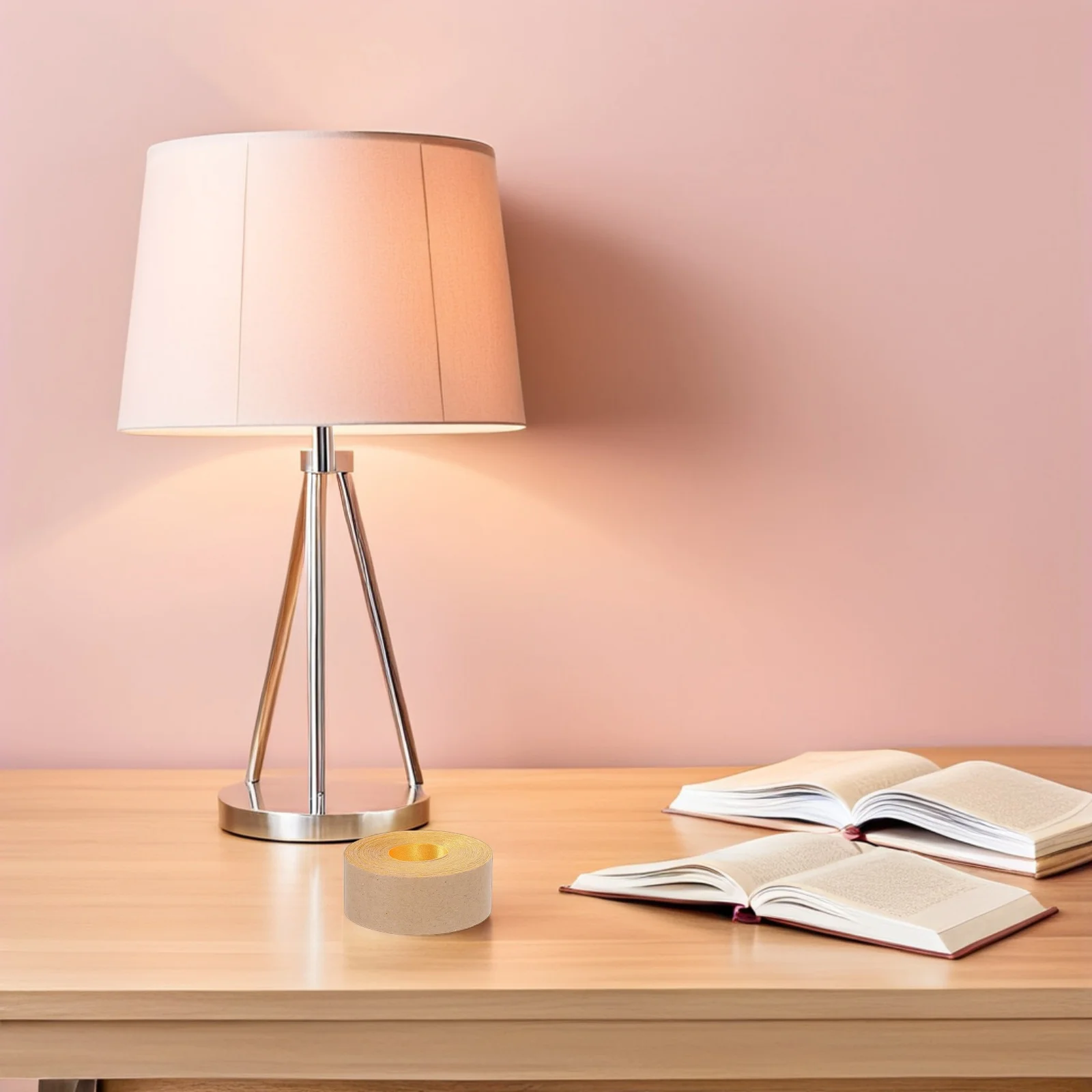 

1 Roll Self Adhesive Fabric Lamp Shade Tape 20Ft Warm Tone Cloth Edging Strip for DIY Lamp Repair and Home Decor Light Shade