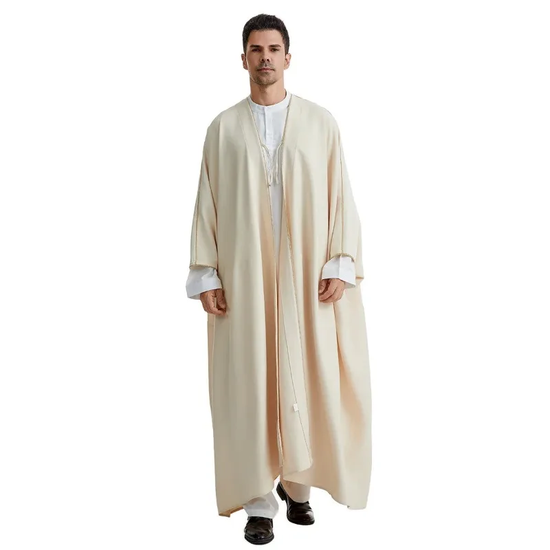 Vestido largo de Jubba Thobe Abaya para hombres musulmanes Eid, Kimono de Ramadán, Túnica musulmana árabe saudita, caftán, Djellaba de Dubai, ropa islámica, nuevo