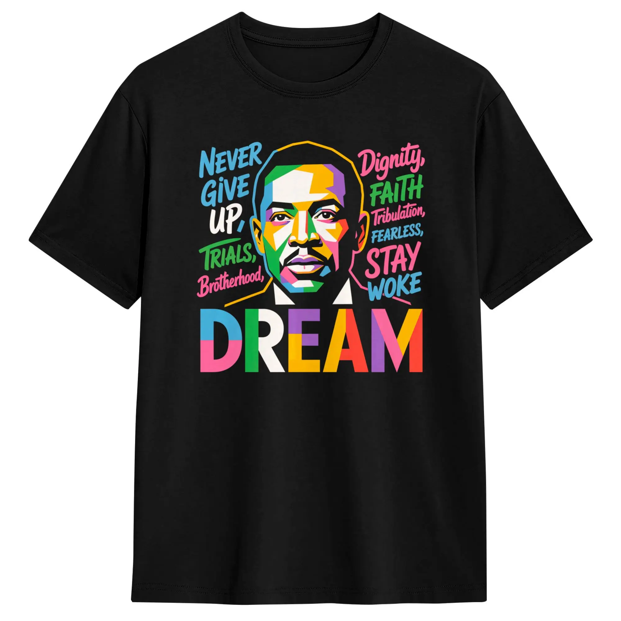Camisetas Hipster Black History Month Martin Have Dream Luther King Day para hombre, camiseta de algodón puro con cuello redondo, camisetas de manga corta
