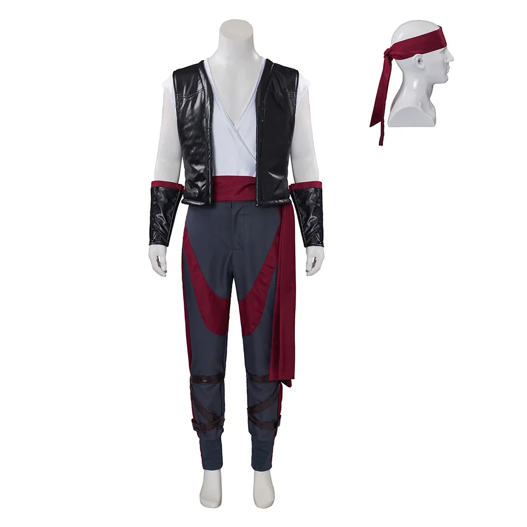 Men's Mortal Kombat Liu Kang Cosplay Costume Fighter Suit Uniform Liu Kang Battle Outfit Martial Suit Halloween Carnival Cosplay