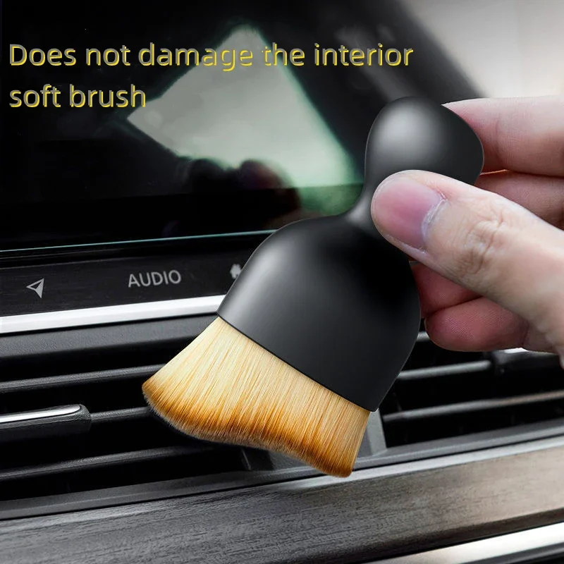 Escova de limpeza de ventilação suave com revestimento, Artificial Car Fenda Dusting Detalhamento, Ferramenta Interior do carro, 1 2Pcs