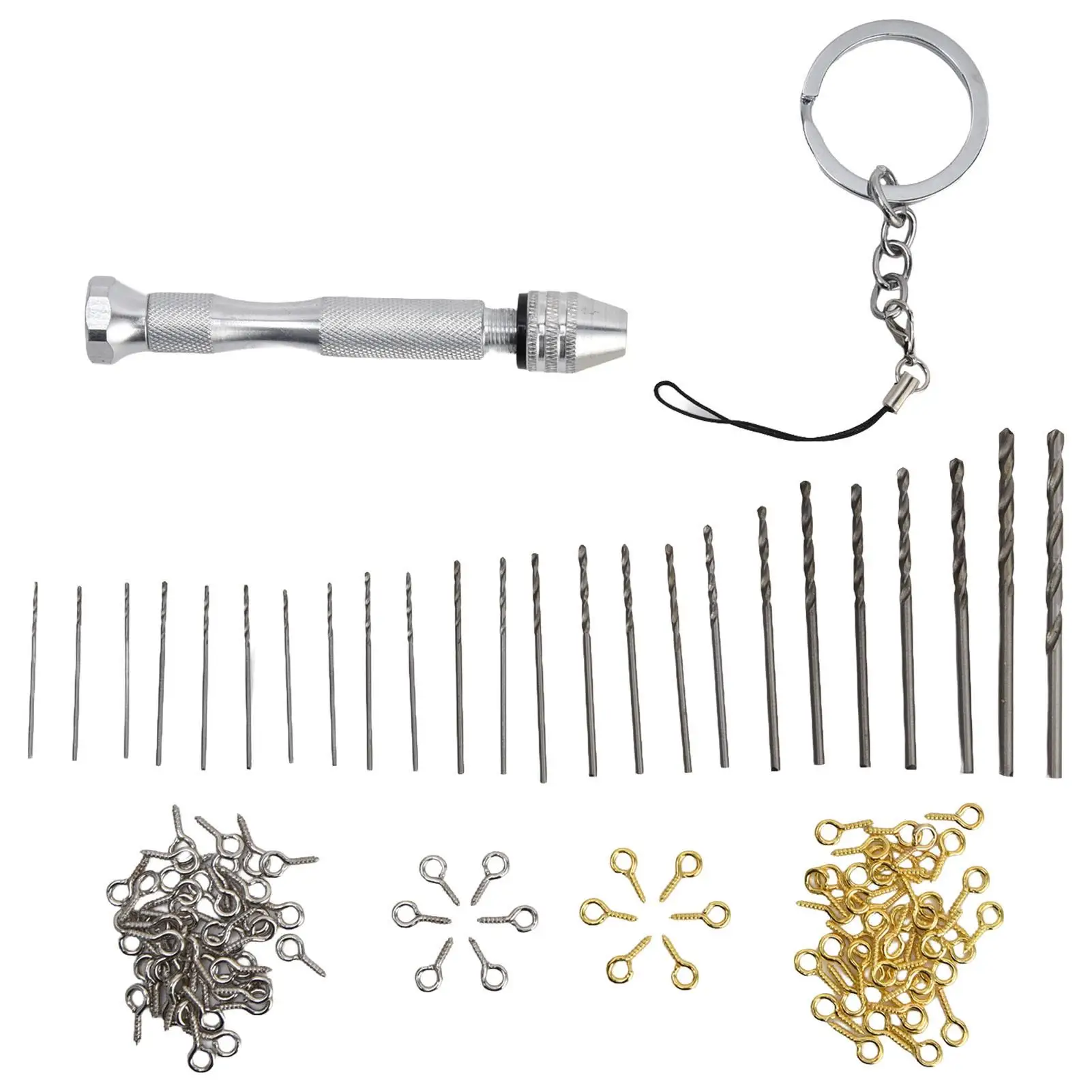 Hand Twist Drill Keychain Aluminium Alloy Mini Tool for assembly Crafting Portable Drilling Device