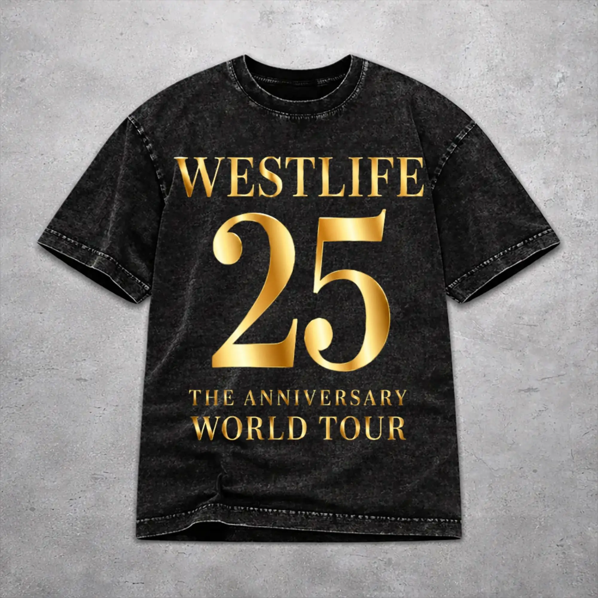 Vintage Men Women Westlife 25th Anniversary Tour 2026 Tee Shirt Oversize Washed  T Shirts Tops