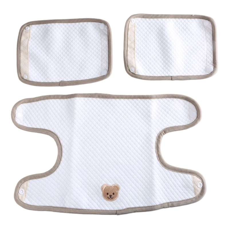 Conjunto 3 unidades Baberos para bebé, cubierta protectora para taburete cintura, paño alimentación algodón para