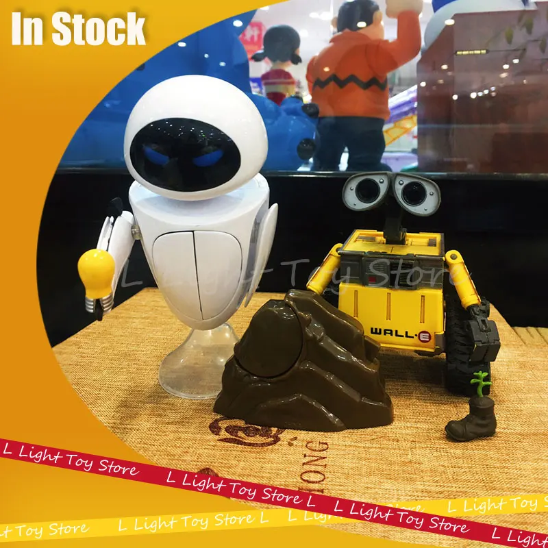 20cm Walle Wall.E Eva Robot Action Figure Transforming Wall E Anime Figure Statue Eva Wall.E Robot Desktop Decor Models Toy Gift