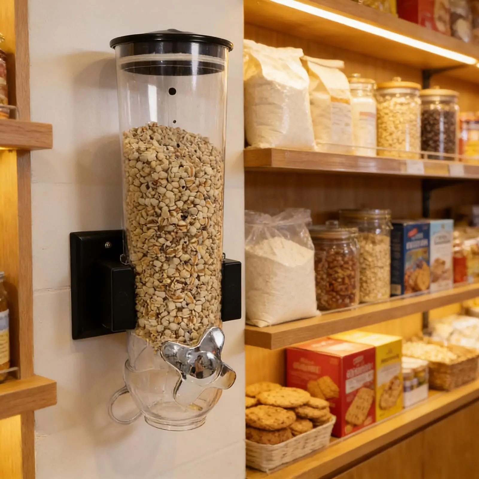 Wall Mounted Cereal Dispenser - Large Capacity Dry Food & Candy Dispenser, Transparent Grain Storage for Oatmeal