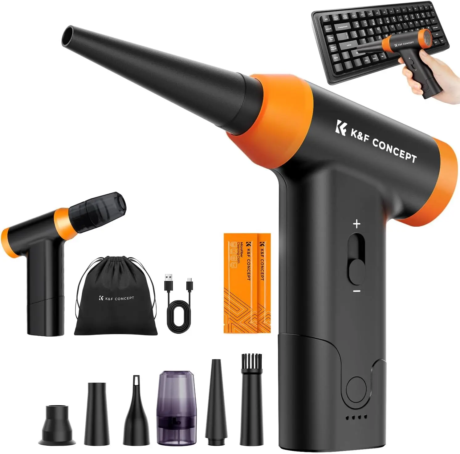 

Электрический пылесос 2-в-1, 150000 об/мин, высокая мощность, бесступенчатая регулировка скорости для чистки компьютеров, автомобилей и дома