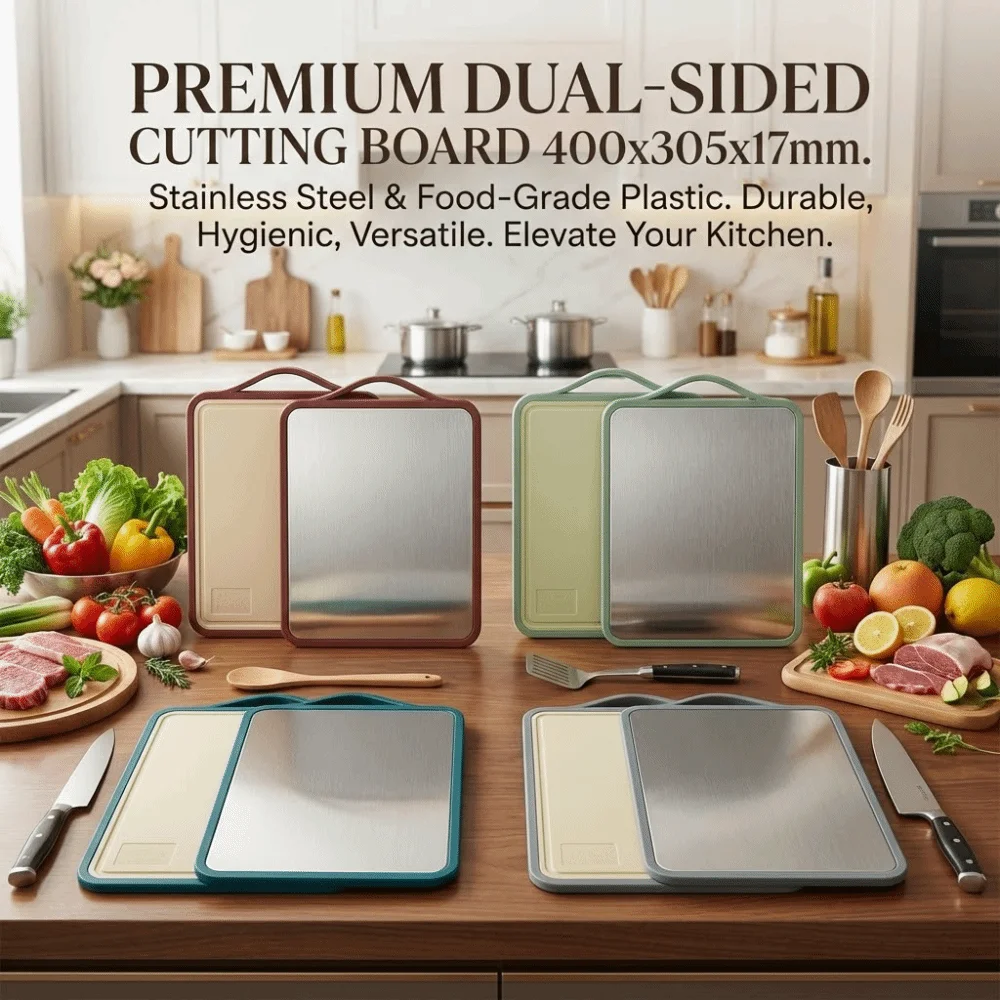 

Thickened Stainless Steel Cutting Board Antibacterial Non Slip Double-Sided Chopping Board Mold Resistant‌ Cut Vegetables Board