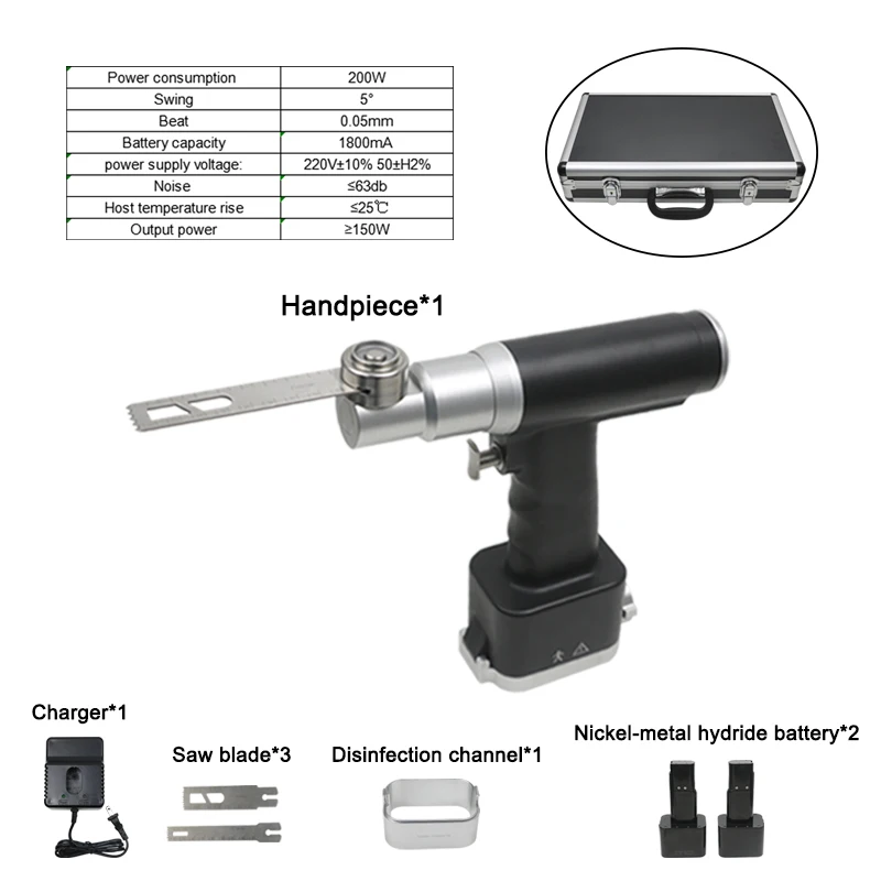 

GREATLH Medical Oscillating Saw Electric Bone Cutting Saw with Blades Surgical Bone Saw with Box Orthopedic Surgical Instrument