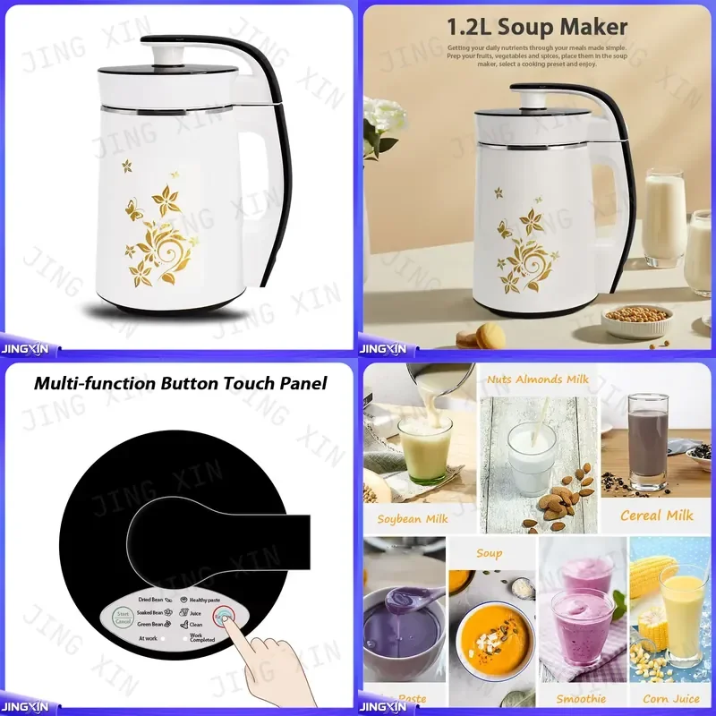 Custom for 1.2L Handheld Blender Portable Soy Milk Maker 40oz Soup Mixer Food Processor Multi Function Smoothie Machine