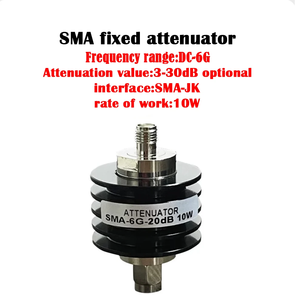 

Attenuator SMA 10W coaxial attenuator 3-30dB DC-6G RF signal attenuator